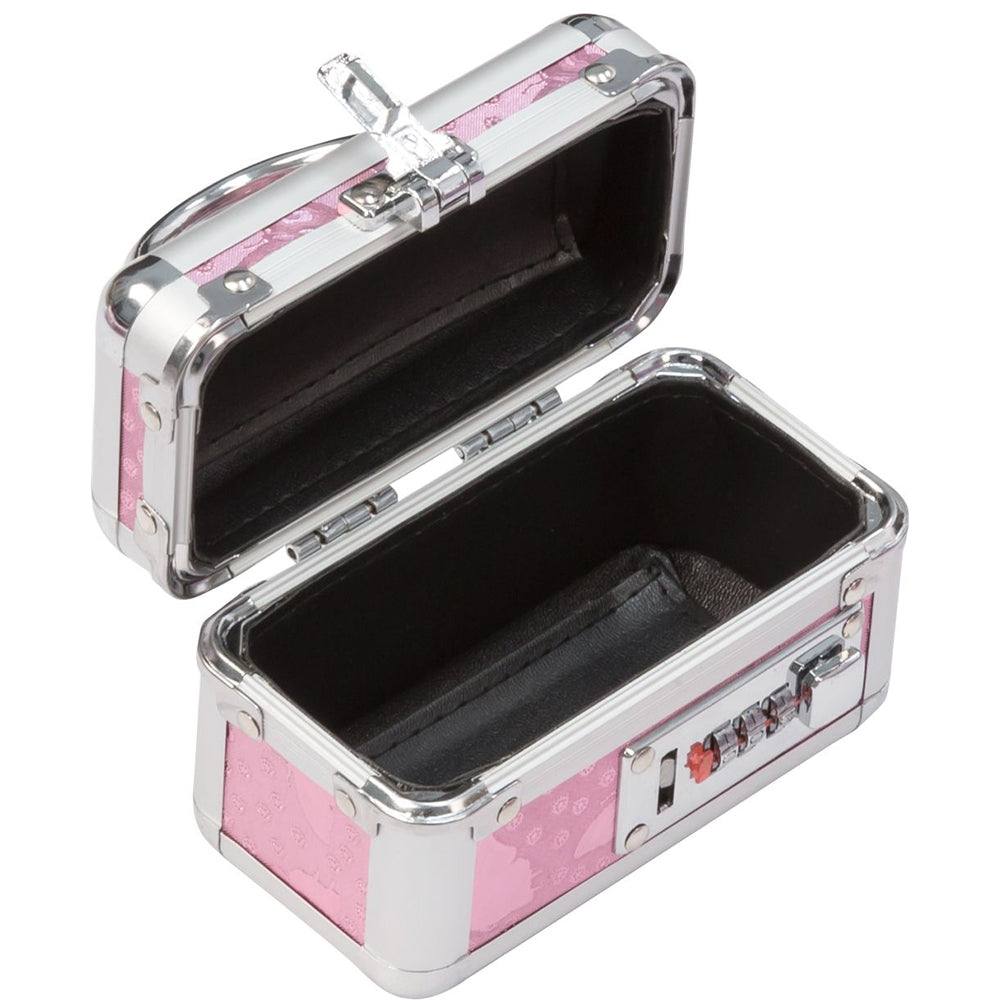 BMS Lockable KEYLESS Vibrator Case Sex Toy Storage Trunk Chest Mini Pink