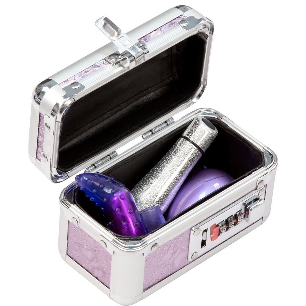 BMS Lockable KEYLESS Vibrator Case Sex Toy Storage Trunk Chest Mini Purple