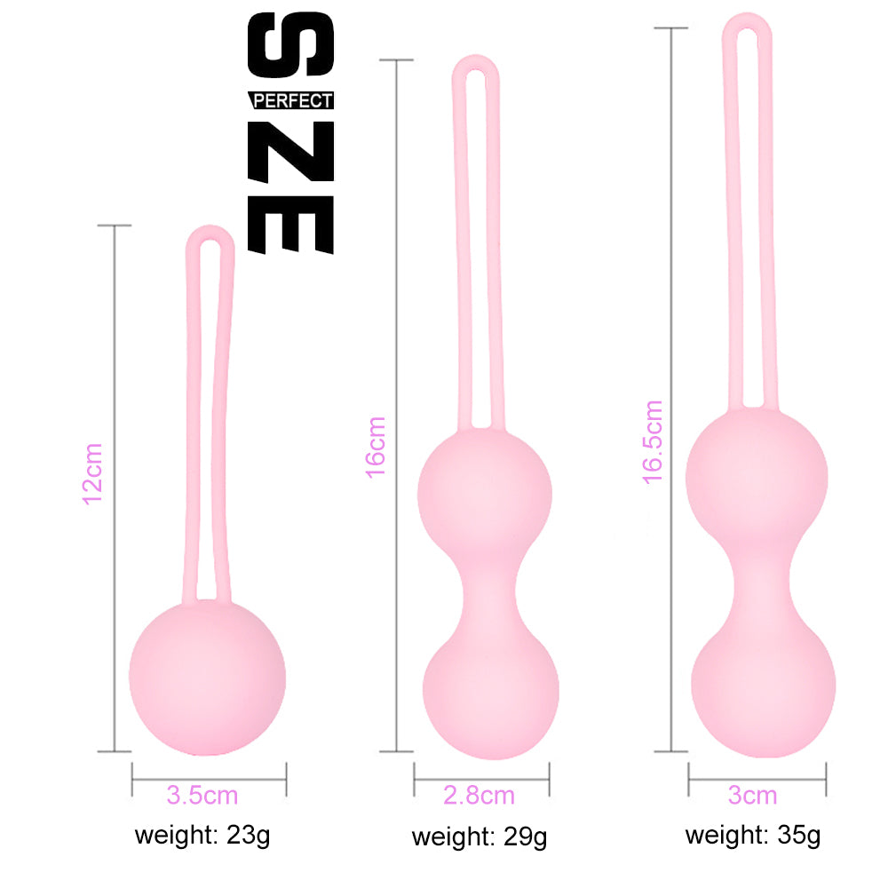 Bolas Kegel Balls Vagina Training Kit Ben Wa Silicone Set of 3