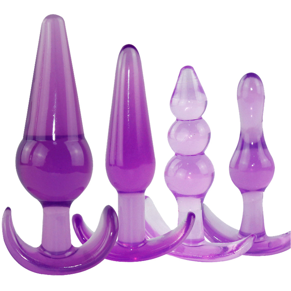 4-Pack Anal Plug Training Kit Butt Beads Unisex Bum Dildo