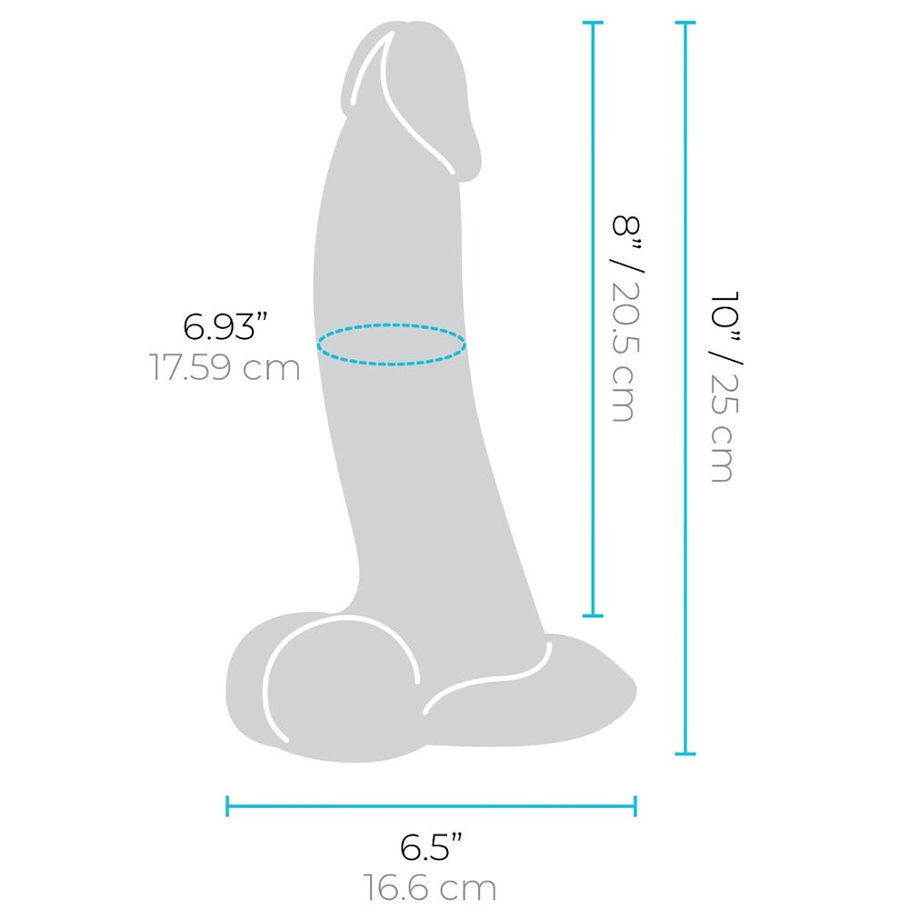 B-Vibe Slipskin Realistic Silicone Dildo-10" Curved Brown