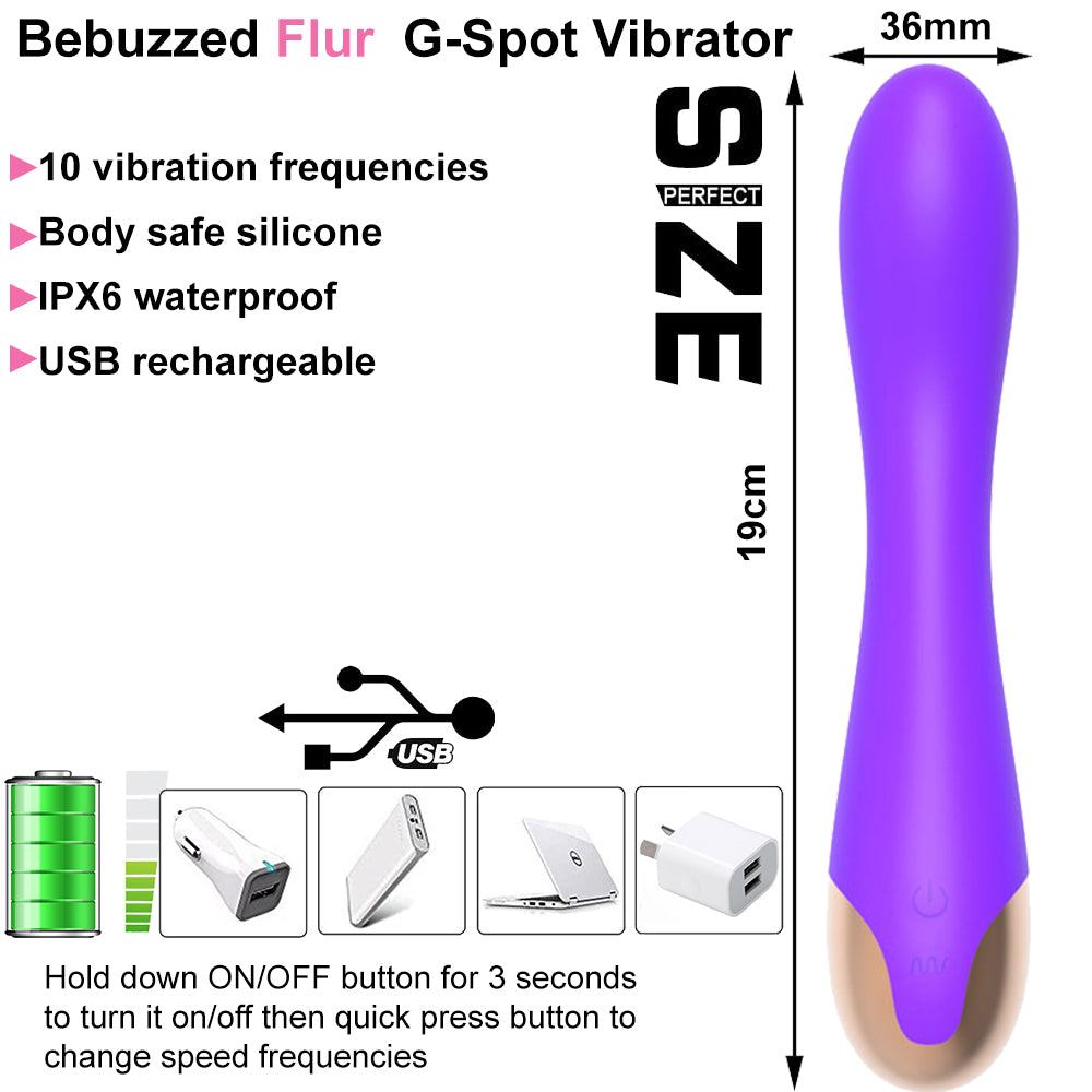 Flur USB Rechargeable G-Spot Vibrator Vaginal Anal Clit Stimulator Dildo Sex Toy