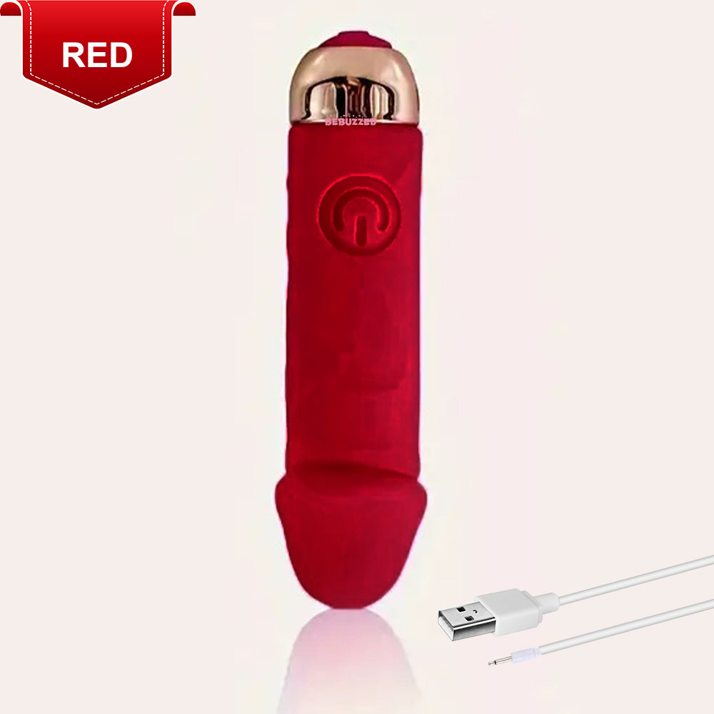 Bullet Vibrator Realistic Dual Layer Silicone Rechargeable Clitoral Stimulator