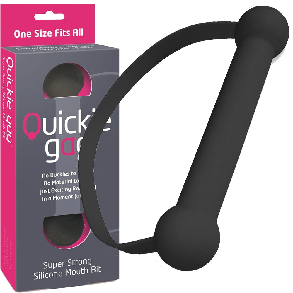 Quickie Gag Mouth Bit Bondage Ball Fetish Silicone BDSM Sex Toy Black