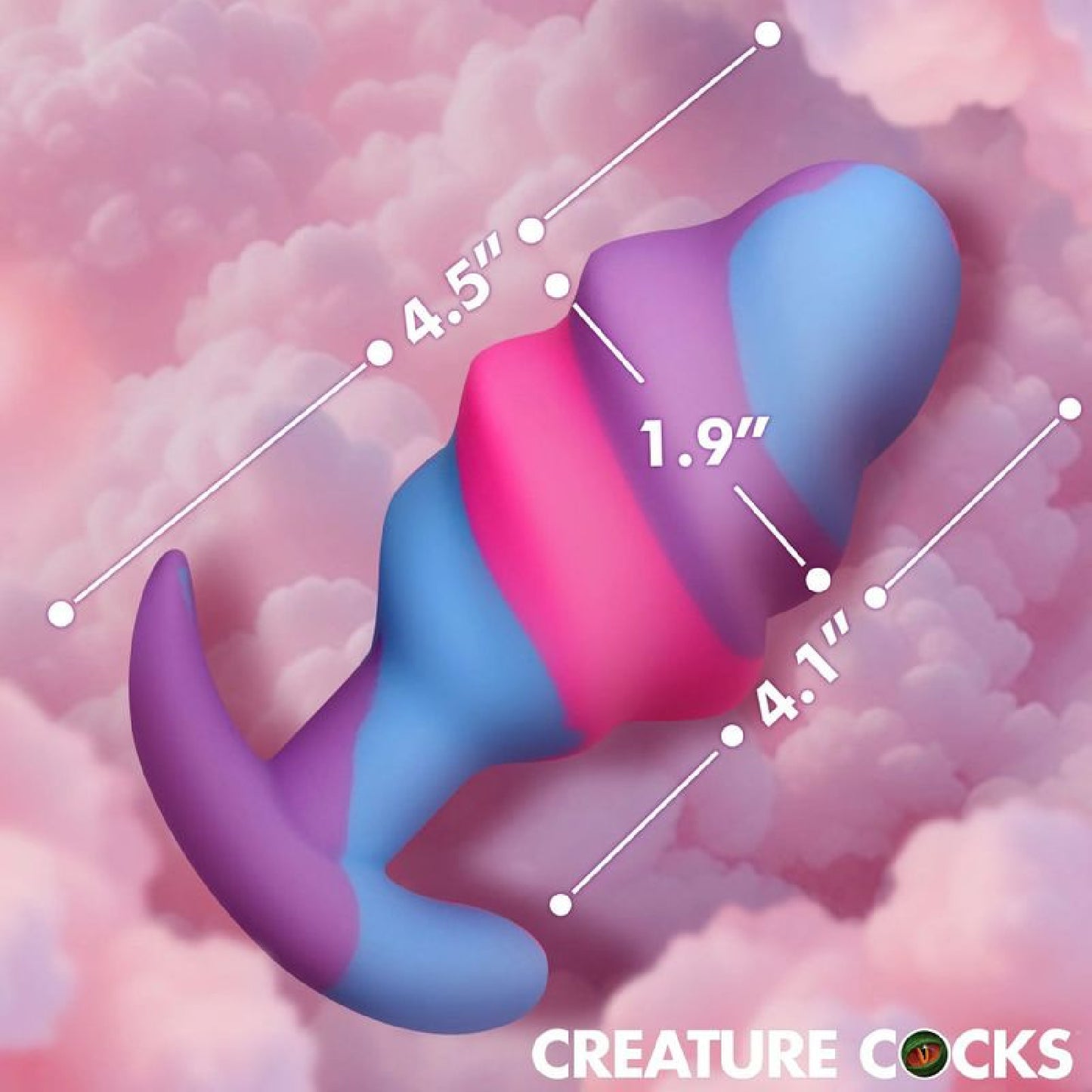 Unicorn Swirl Silicone Butt Plug Large