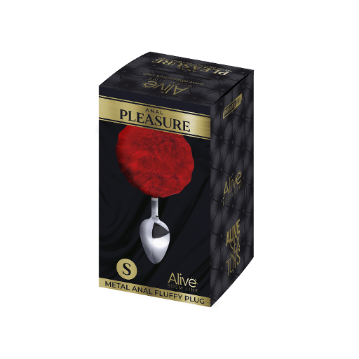 Alive Metal Fluffy Plug Red - S
