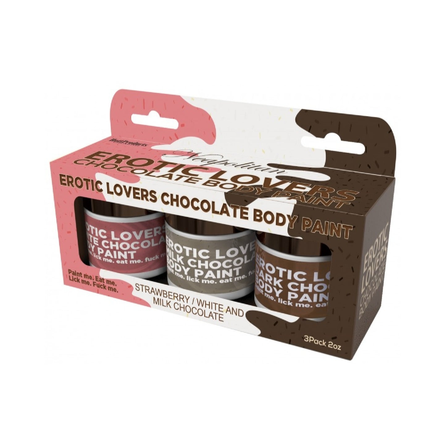 Erotic Chocolate Body Paints- White/ Milk Chocolate & Strawberry