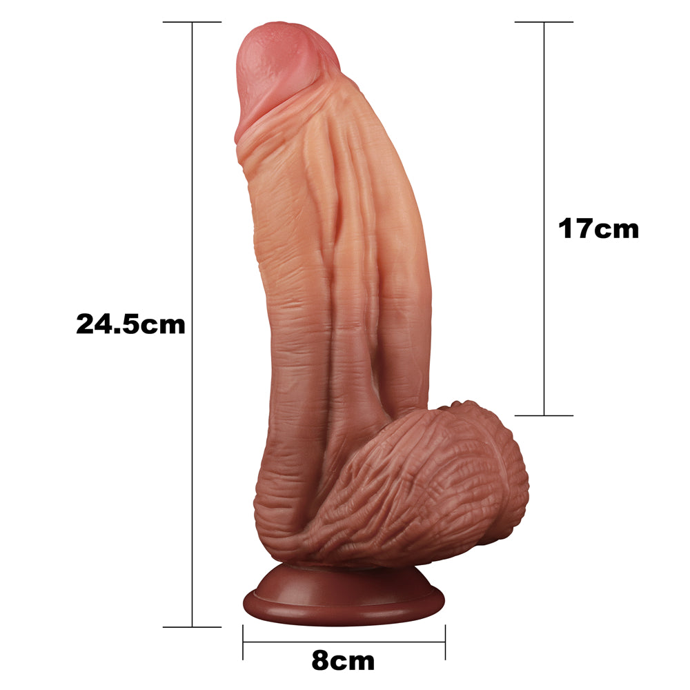 Lovetoy Nature Cock 10” King Size Alien Dual-Layer Silicone Realistic Dildo
