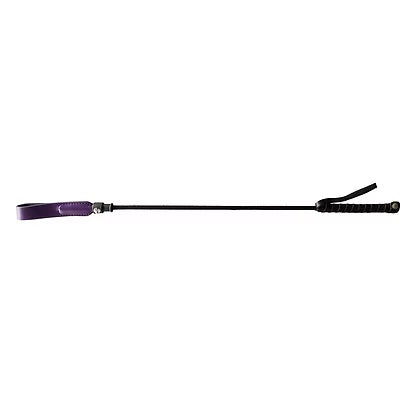 Rouge Purple Long Riding Crop Slim Leather Tip 24"