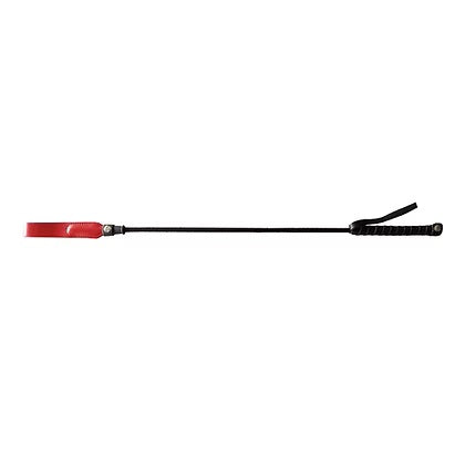 Rouge Red Long Riding Crop Slim Leather Tip 24"