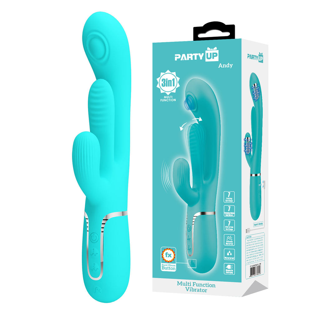 Party Up ANDY Multi Function Vibrator - Teal