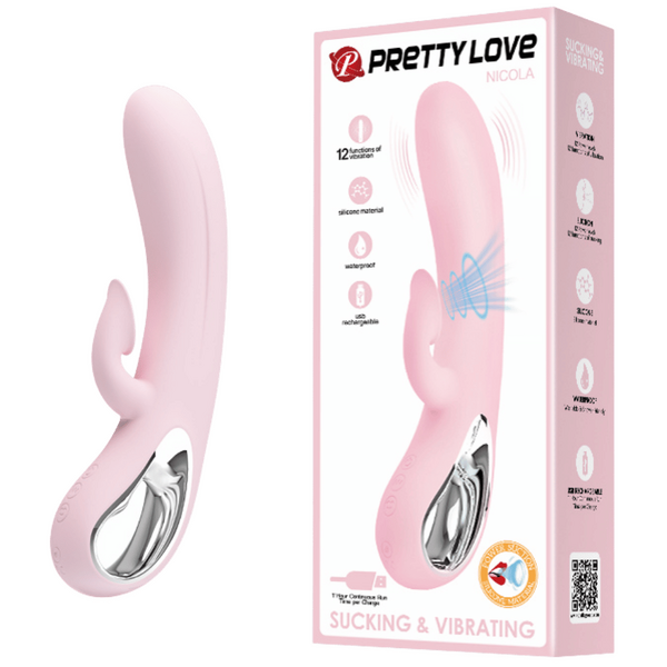Pretty Love Nicola 2-in-1 G-Spot Rabbit Vibrator Clitoral Stimulator Sucker