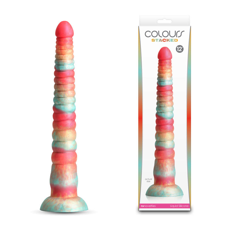 Colours Stacked - 12'' Dildo - Red/Gold