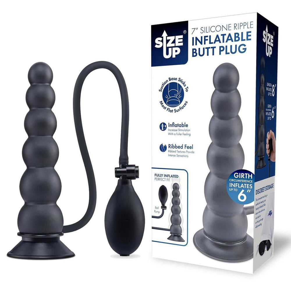 Size Up 7 Inch Ripple Inflatable Butt Plug