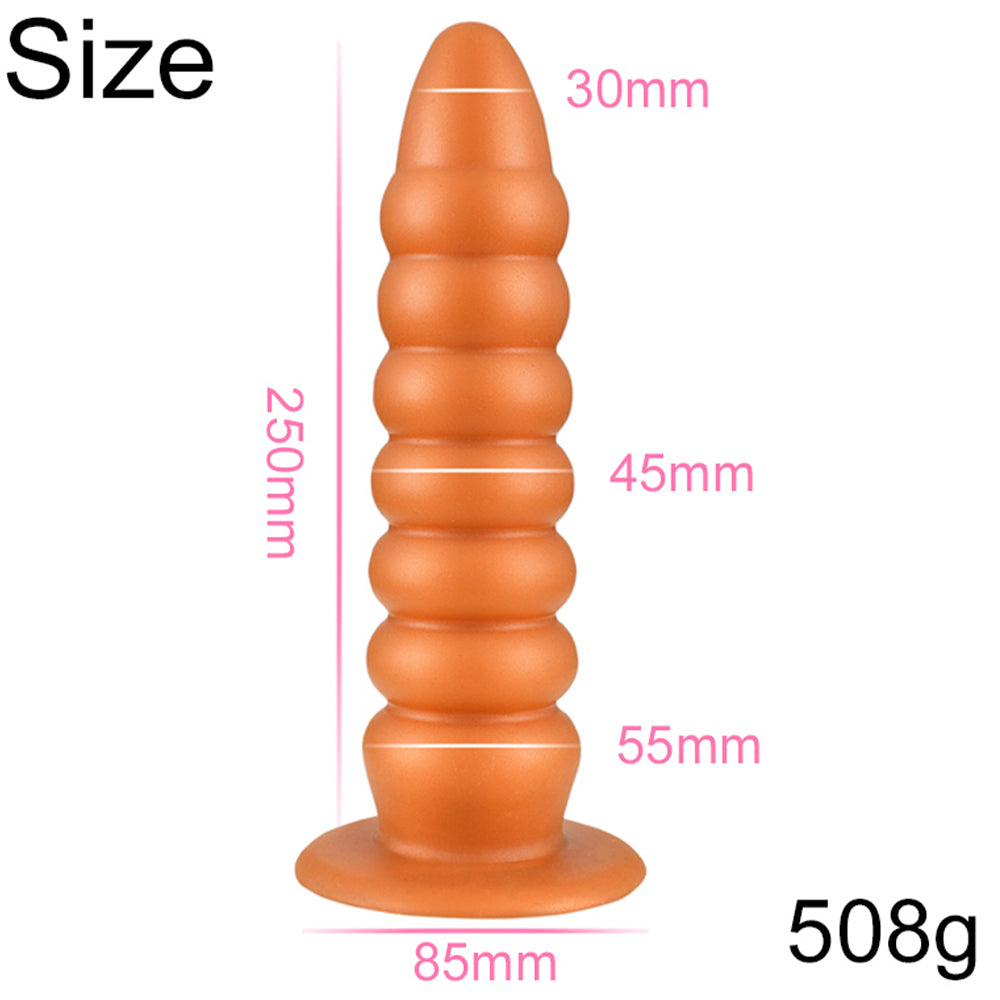 Bebuzzed Benji 10” Anal Plug Dildo Liquid Silicone Flesh