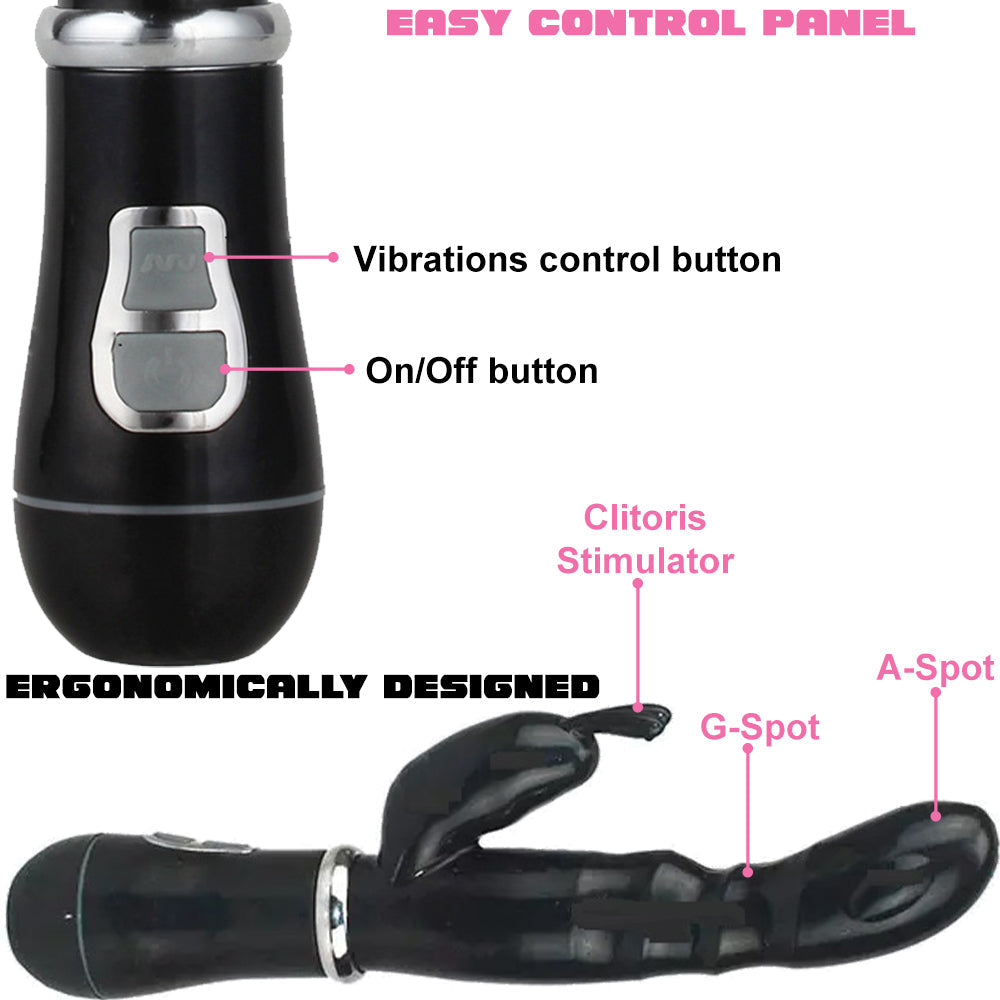 Bebuzzed Eve G-Spot Rabbit Vibrator Battery Powered Black