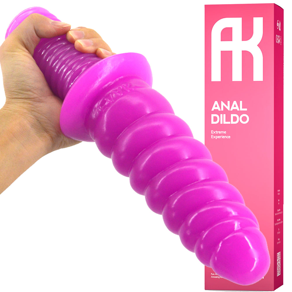 FAAK 11.4” Thrusting Handle Anal Plug Big Veined Dildo Huge Fat Adult Sex Toy