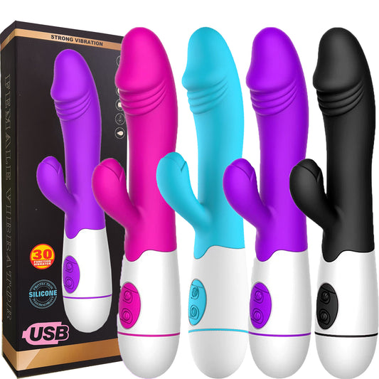 30 Speed G Spot Rabbit Vibrator Dildo Vaginal Clitoral Stimulator Female Sex Toy