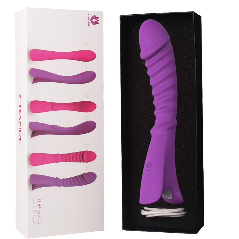 NEW S-Hande TOPI Luxury G-Spot Vibrator Ribbed USB Vibrating Dildo Sex Toy
