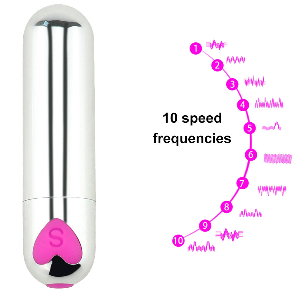 Bebuzzed 8cm Bullet Vibrator USB Rechargeable Silver/Pink