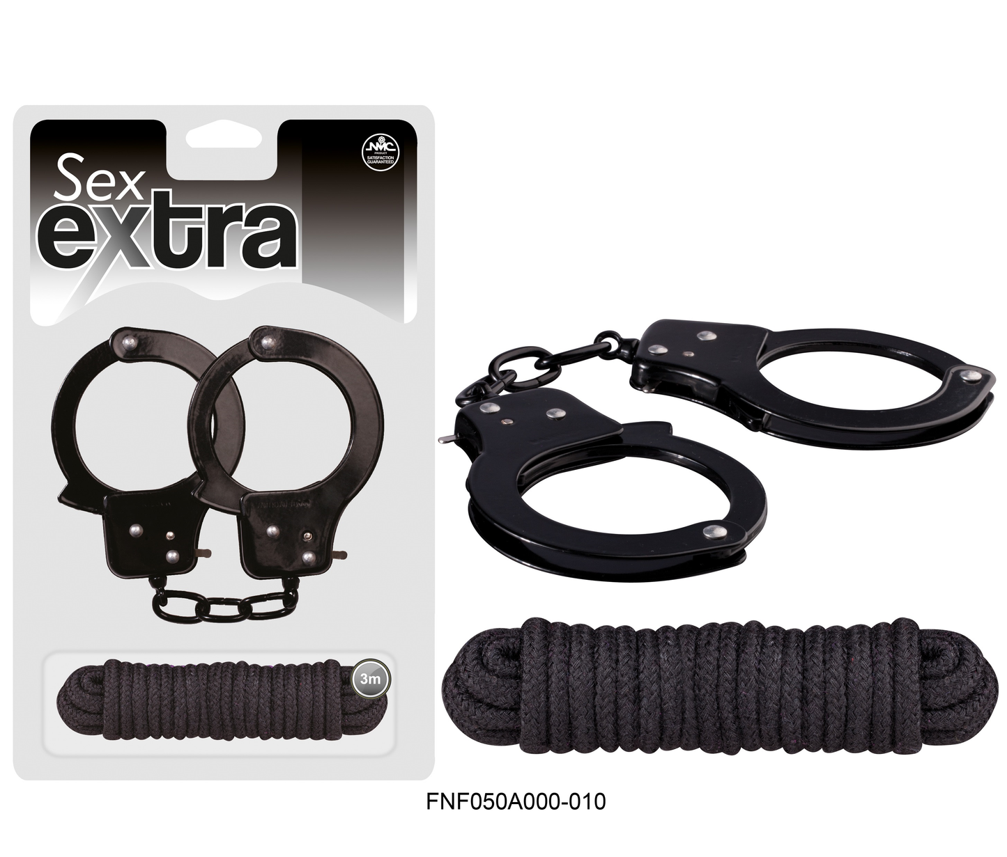SEX EXTRA - METAL CUFFS & LOVE ROPE black