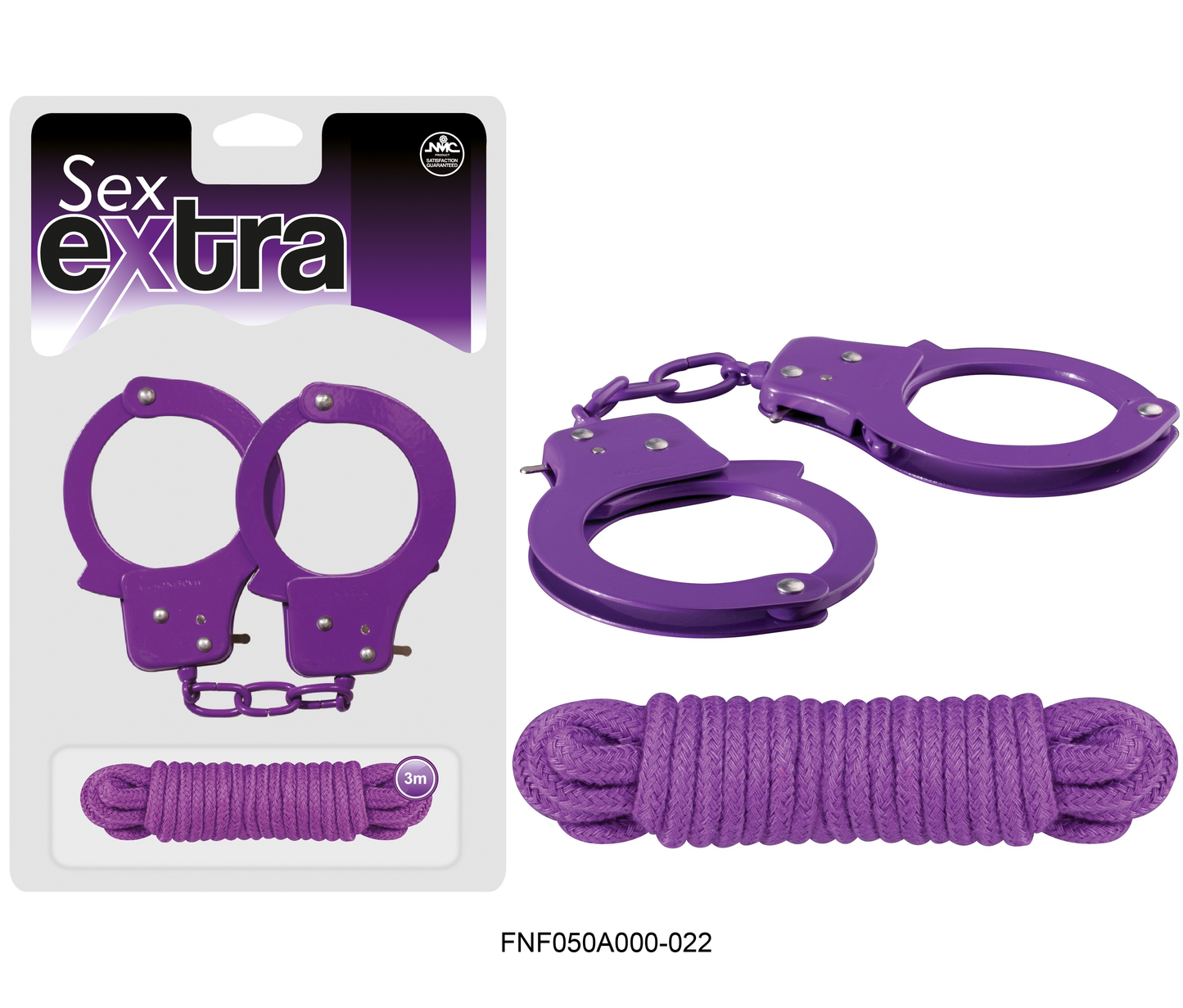 SEX EXTRA - METAL CUFFS & LOVE ROPE purple