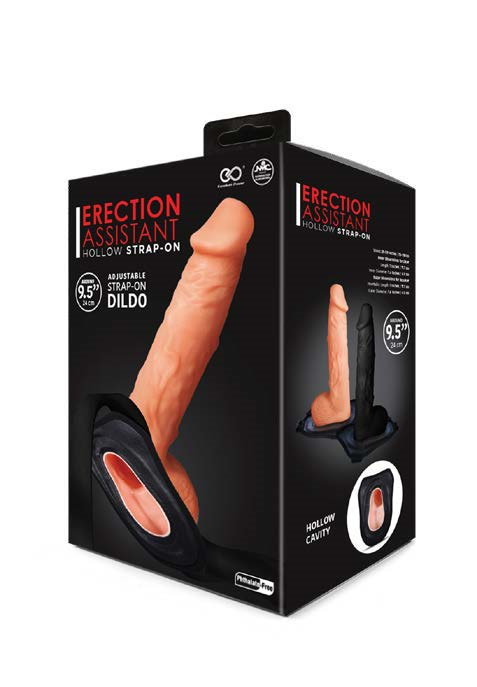Erection Assistant Hollow Strap On 9.5" Flesh