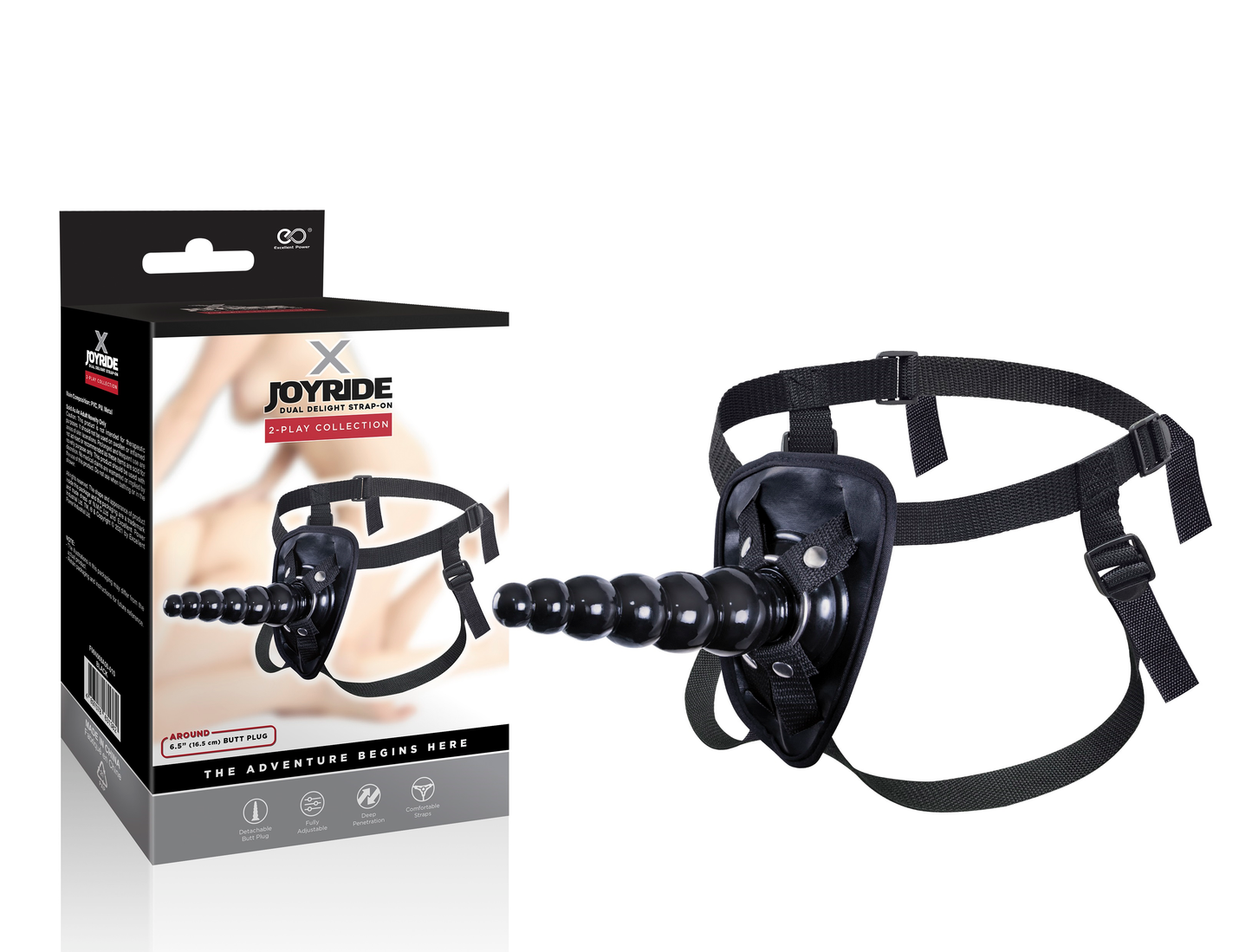 X JOYRIDE 6.5" PVC STRAP-ON BUTT PLUG