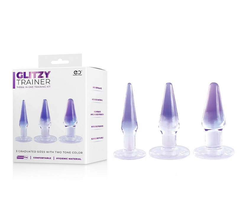 GLITZY TRAINER 3 IN 1 DONG 5" KIT - PURPLE