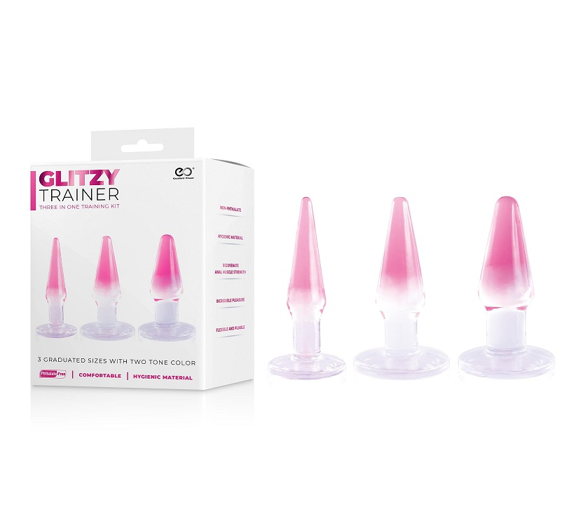 GLITZY TRAINER 3 IN 1 DONG 5" KIT - PINK