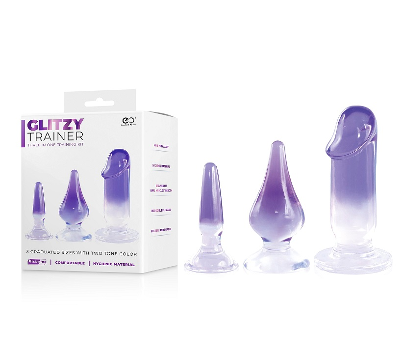 GLITZY TRAINER 3 IN 1 DONG MIXED SET - PURPLE