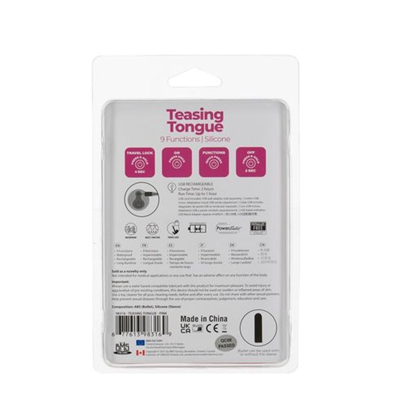 Power Bullet Teasing Tongue w Rechargeable Bullet Pink