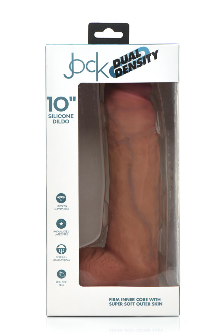 Jock 10" Dual Density Silicone Dildo Realistic Dong Suction Cup Couples Sex Toy