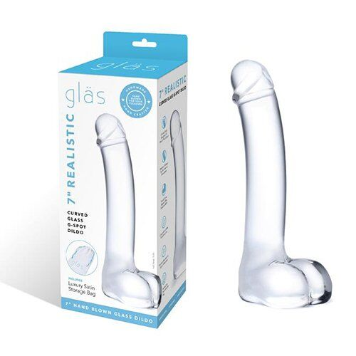 7" Realistic Curved Glass G-Spot Dildo