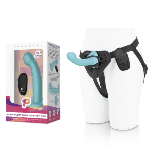 6â Remote Control Ripple P-Spot G-Spot Silicone Peg with Harness inclu...