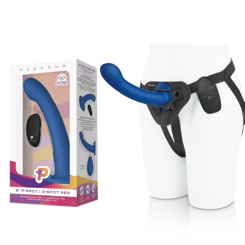 8â Remote Control P-Spot G-Spot Silicone Peg with Harness included