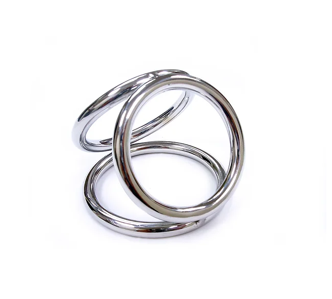 Stainless Steel Triple Cock Ring Cage (Medium) Package
