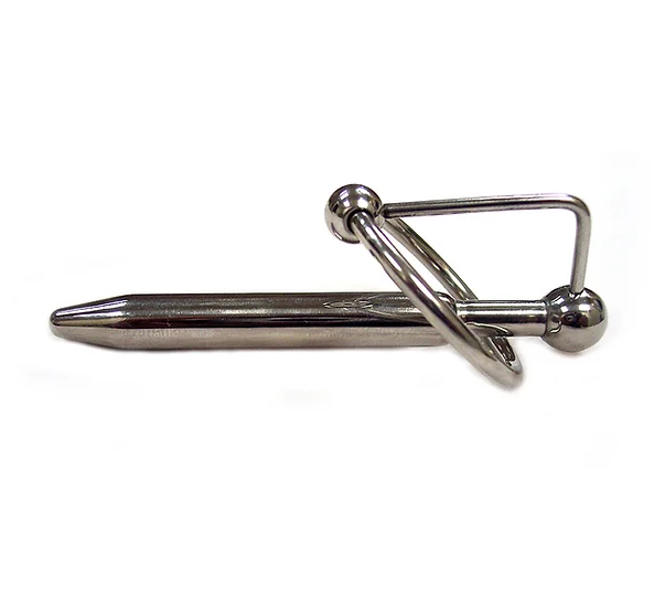 Stainless Steel Urethral Plug and Cock Ring (Large) Packaged