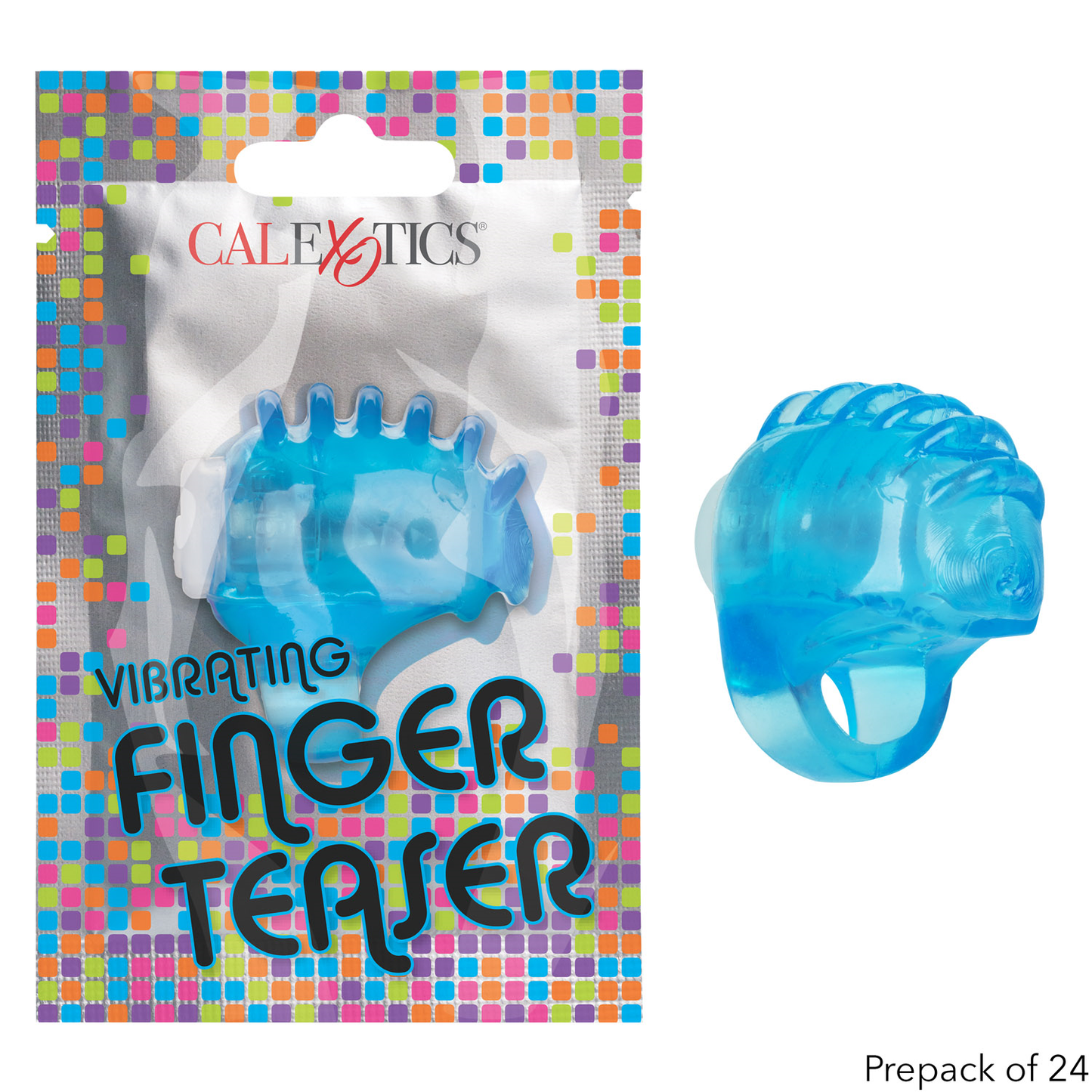 Foil Pack Vibrating Finger Teaser - Blue (Prepack 24)