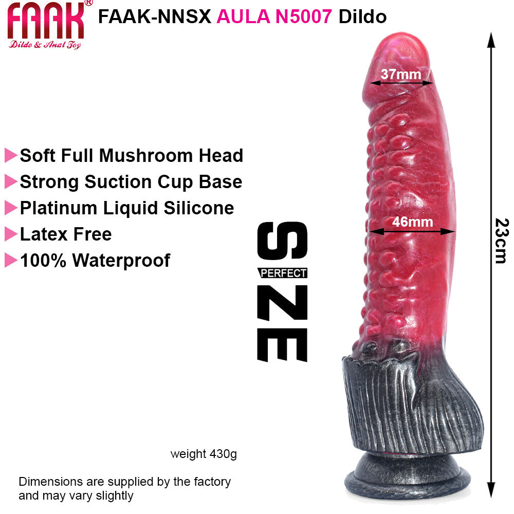 FAAK N5007 Aula 9" Platinum Liquid Silicone Anal Plug Dildo