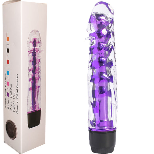 7" Silicone Jelly Squeezable G-Spot Vibrator Multi-Speed Purple