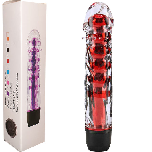 7" Silicone Jelly Squeezable G-Spot Vibrator Multi-Speed Red