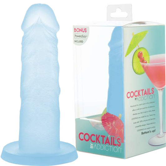 BMS Addiction Cocktails Blue Lagoon 5.5" Dildo with Bullet Vibrator Dong Sex Toy