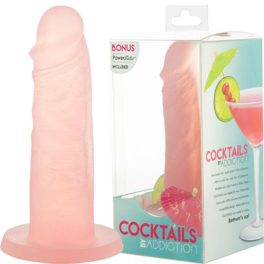 BMS Addiction Cocktails Peach Bellini 5.5" Dildo & Bullet Vibrator Dong Sex Toy