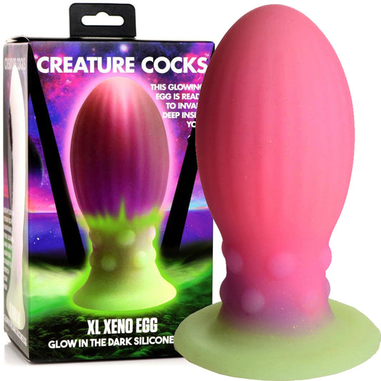 Creature Cocks Xeno Egg XL Glow in the Dark Silicone Egg Anal Dildo Sex Toy