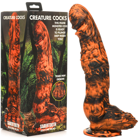 Creature Cocks Sabretooth Silicone Dildo 11.3" Giant Suction Cup Dong Sex Toy