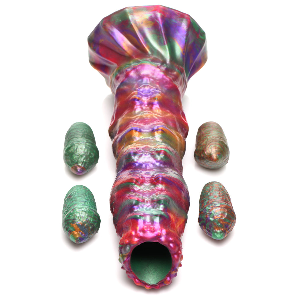 Creature Cocks Larva Silicone Dildo Alien Fantasy Dong Hollow Cock Sex Toy