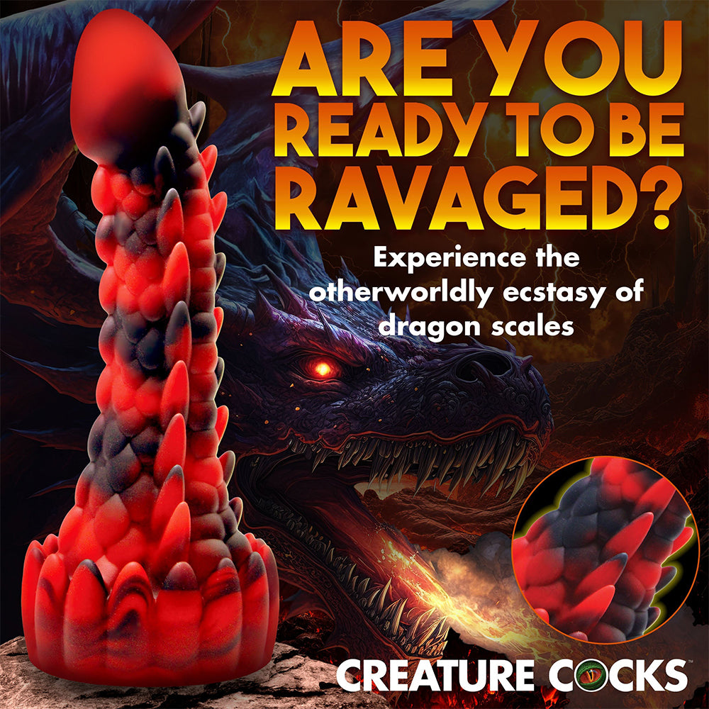 Creature Cocks Demon Rising Scaly Dragon Silicone Dildo Suction Cup Sex Toy