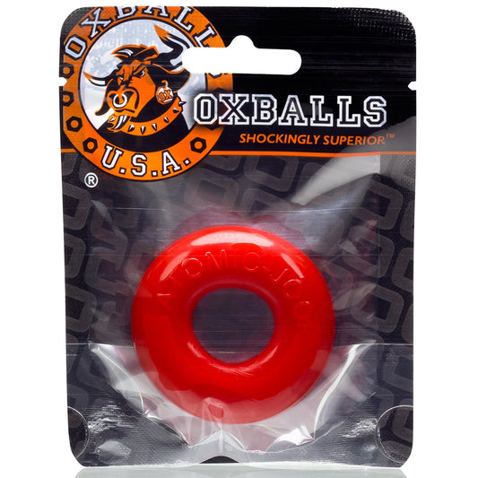 OXBALLS DO-NUT- 2 jelly cockring w/ flat inner chamber RED