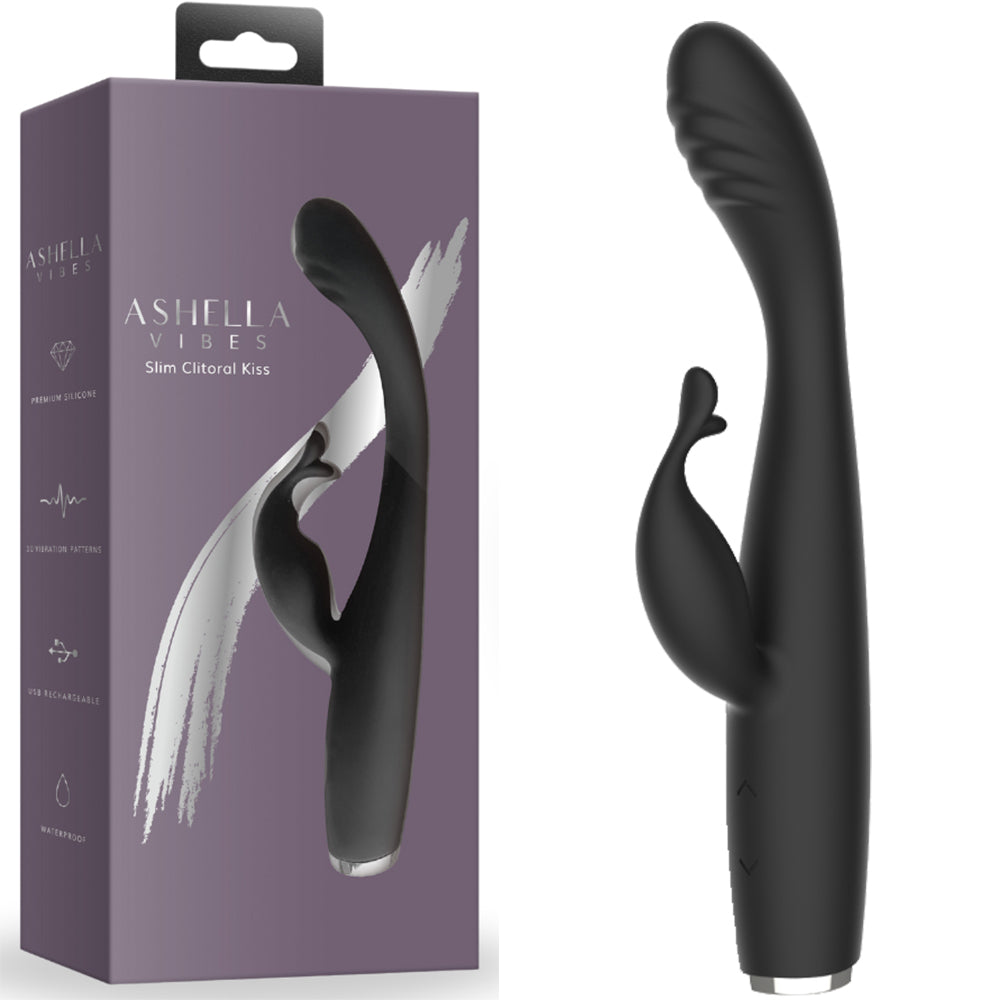 Ashella Vibes Slim Clitoral Kiss G-Spot Rabbit Vibrator USB Sex Toy